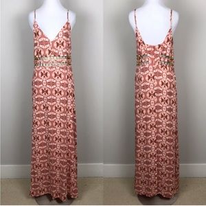 Tie dye cut out bohemian maxi dress